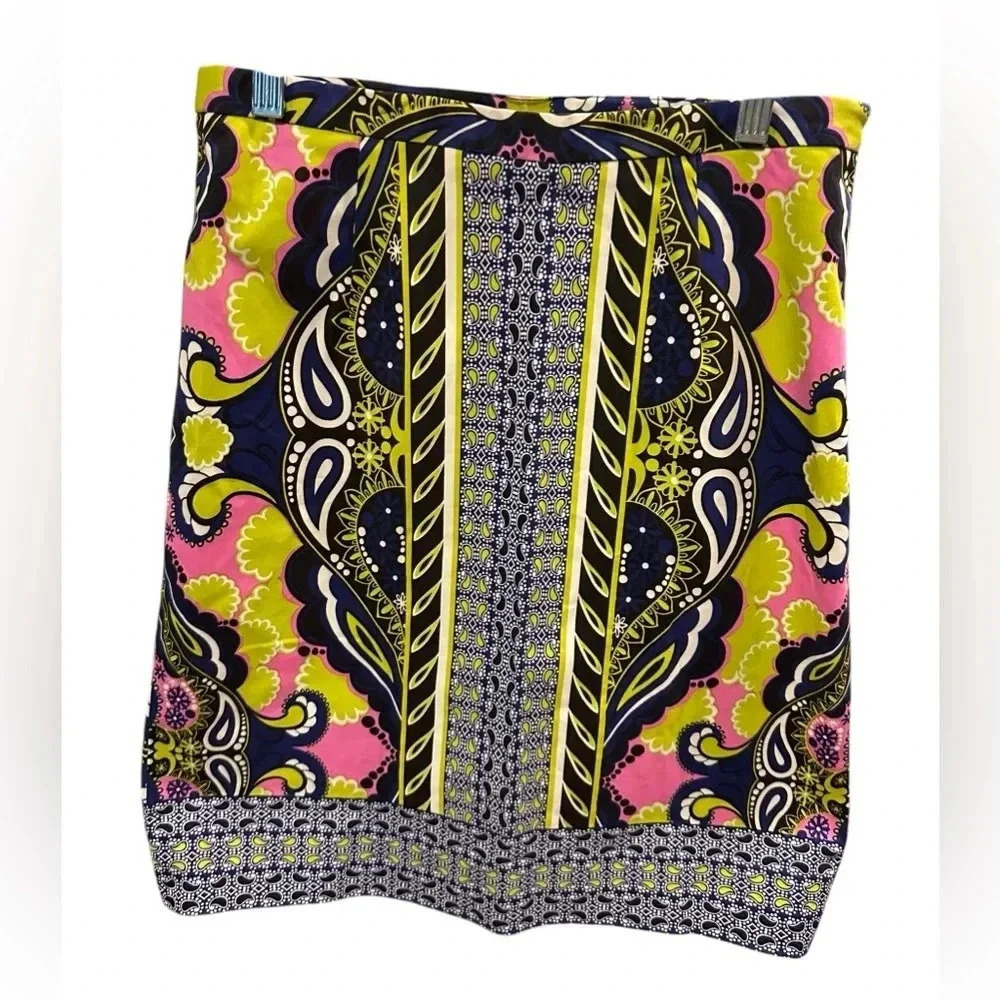 ETCETERA A LINE SKIRT VIBRANT MULTI COLOR PAISLEY BOLD AND BRIGHT size 2